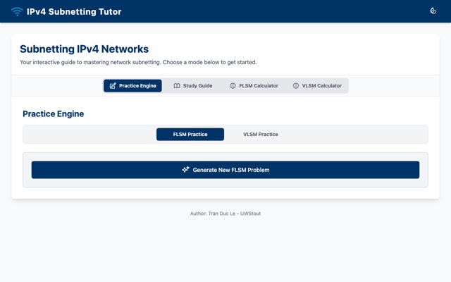 Screenshot of IPv4 Subnetting Tutor