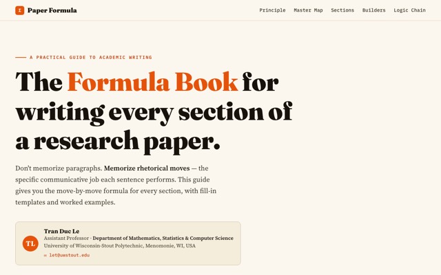 Screenshot of The Paper Formula Book